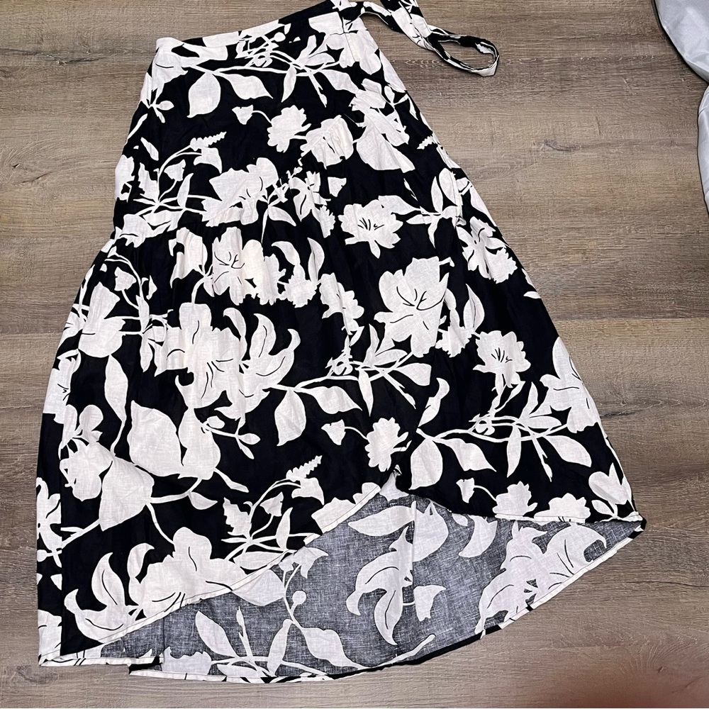 Christian Siriano Monochrome Floral Skirt